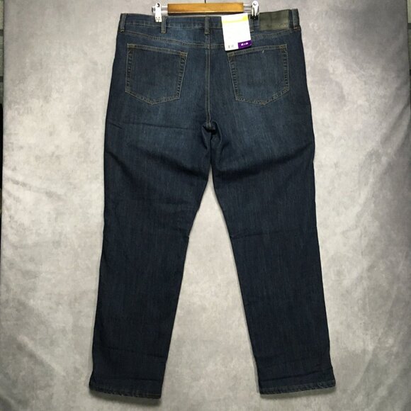 Eddie Bauer Men Flannel Lined Blue Jeans size 40x34 Straight Fit - Lot of 2 Pair - Picture 2 of 16